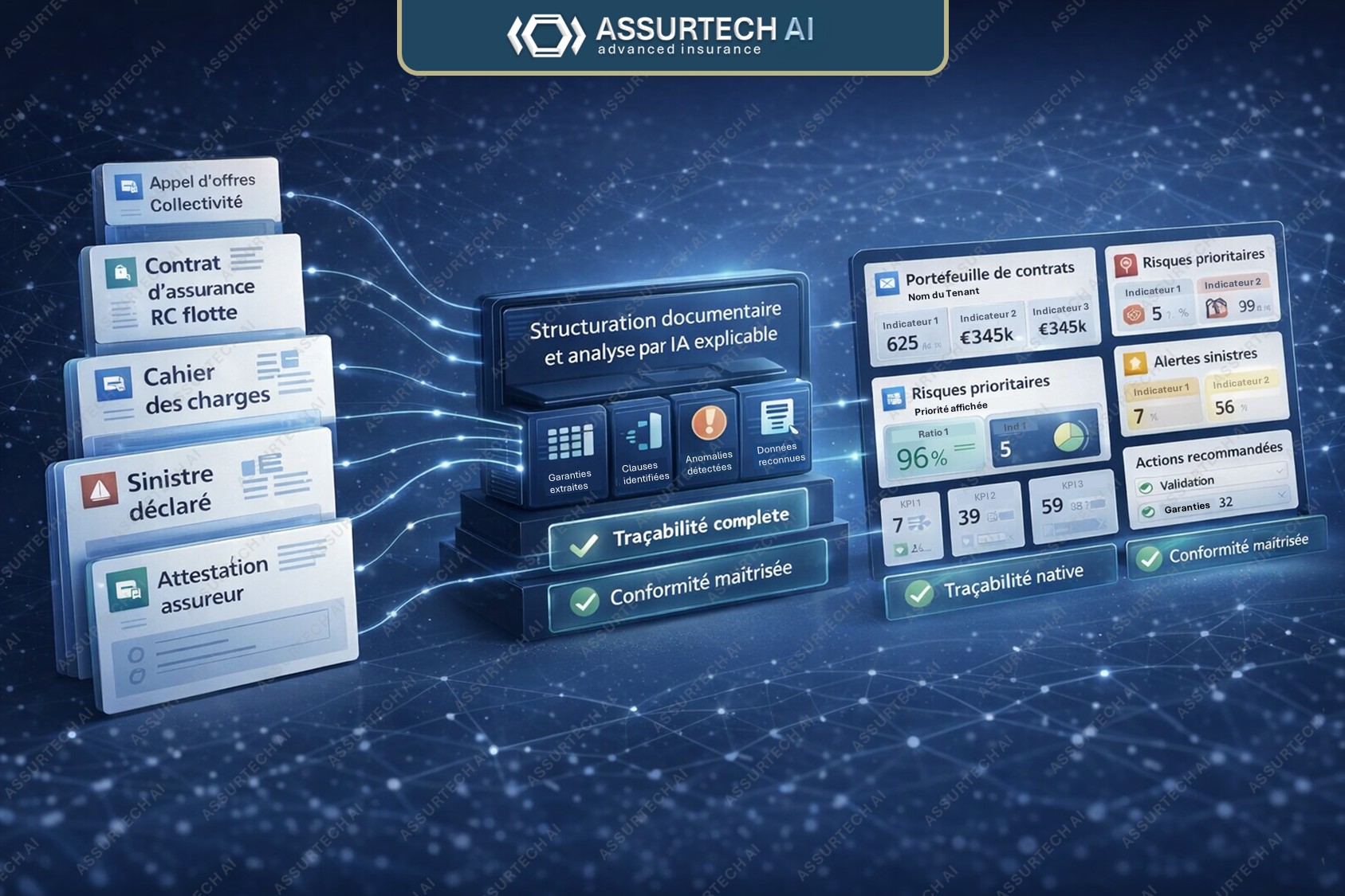 Schéma visuel : traçabilité, conformité et IA explicable